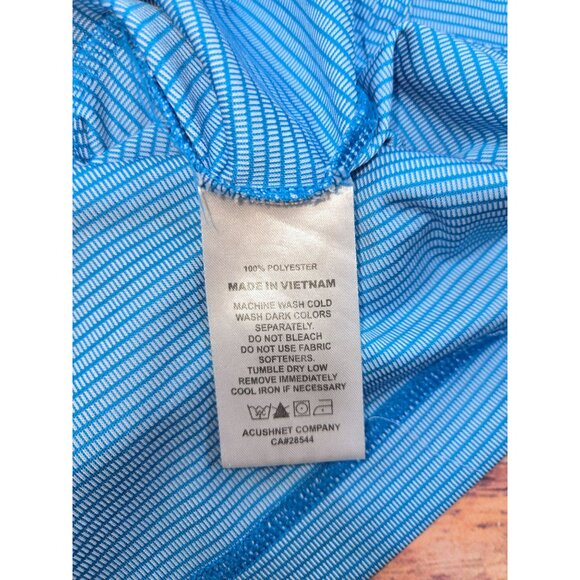 FootJoy FJ Mens Blue Striped Lisle Polo Shirt Size XL - Picture 6 of 8